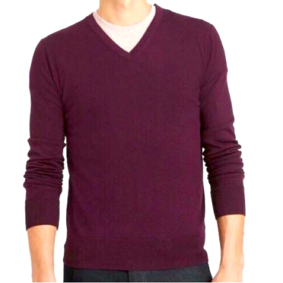 BANANA REPUBLICLLuxury Blend Wine Red Silk Cotton Cashmere L/S Sweater